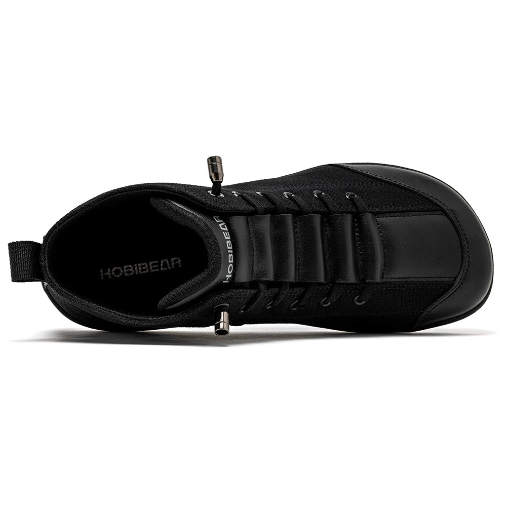 Zapatillas de Lona de Media Caña para Mujer HOBIBEAR, Botas Unisex de Punta Ancha Minimalistas, Zapatillas de Running Zero-Drop para Senderismo