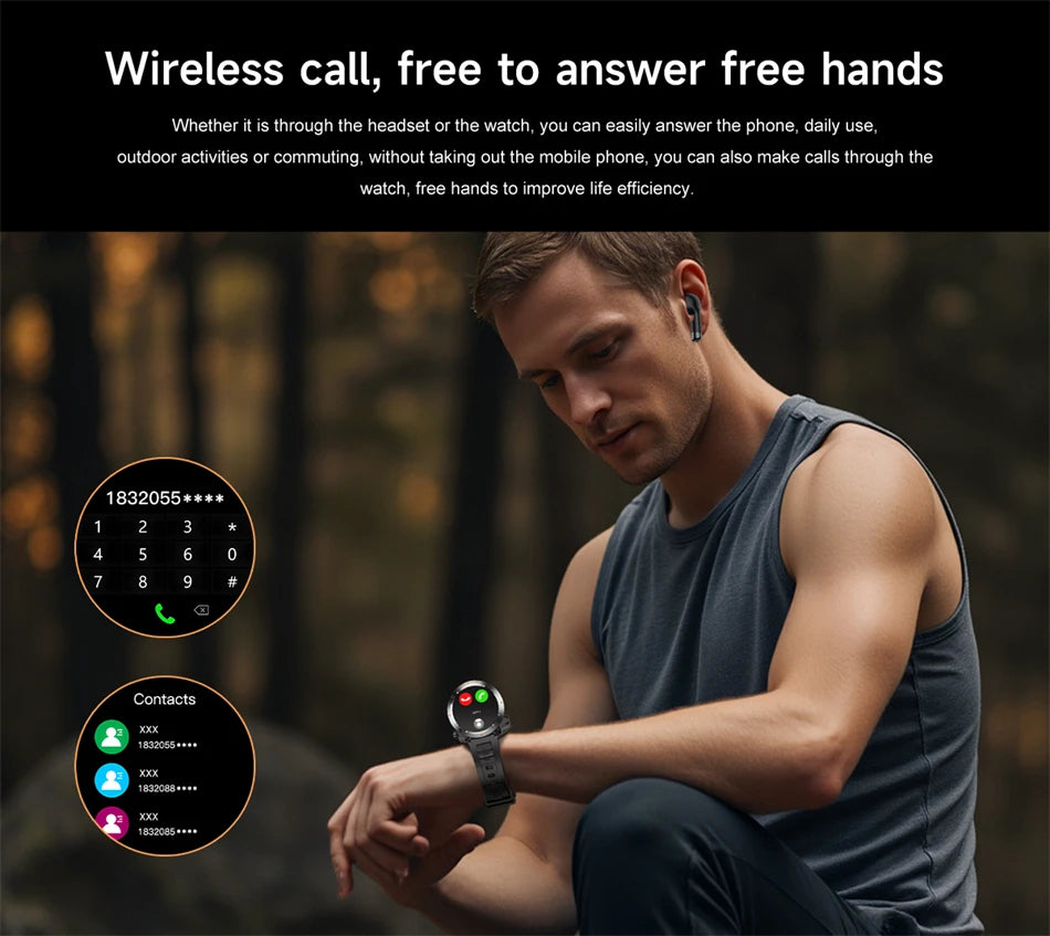 Reloj Inteligente 2 en 1 con Auriculares NFC para Hombre