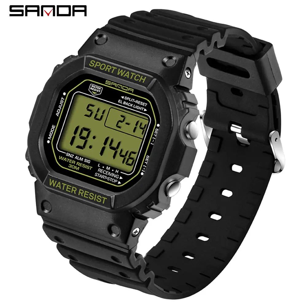 Reloj Digital Deportivo SANDA 329 para Hombre, LED, Resistente al Agua