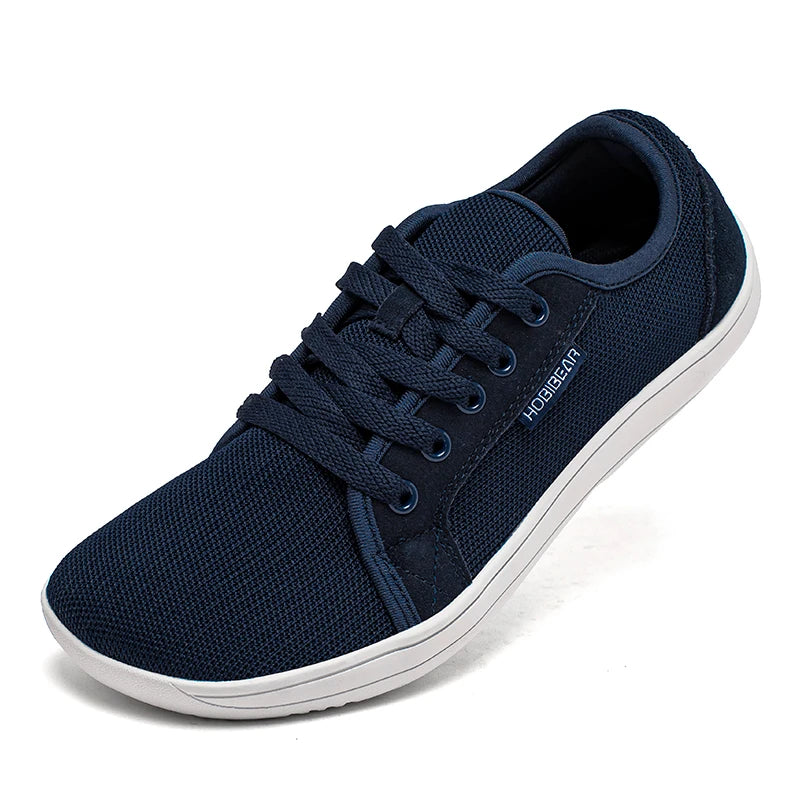 HOBIBEAR Zapatos descalzos con punta ancha para mujer y hombre, zapatillas para correr con cordones para exteriores, zapatos casuales cómodos con caída cero