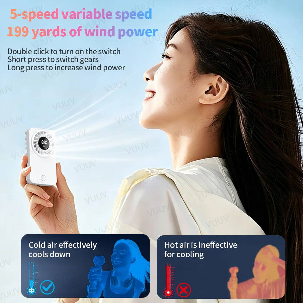 Ventilador de Mano Portátil de Alta Velocidad con Carga USB