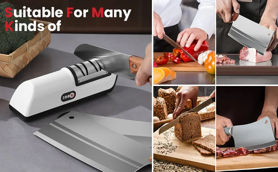 Afilador de Cuchillos Eléctrico TINSOL, Multifunción, Automático, Profesional, de 4 Velocidades, Accesorios de Cocina