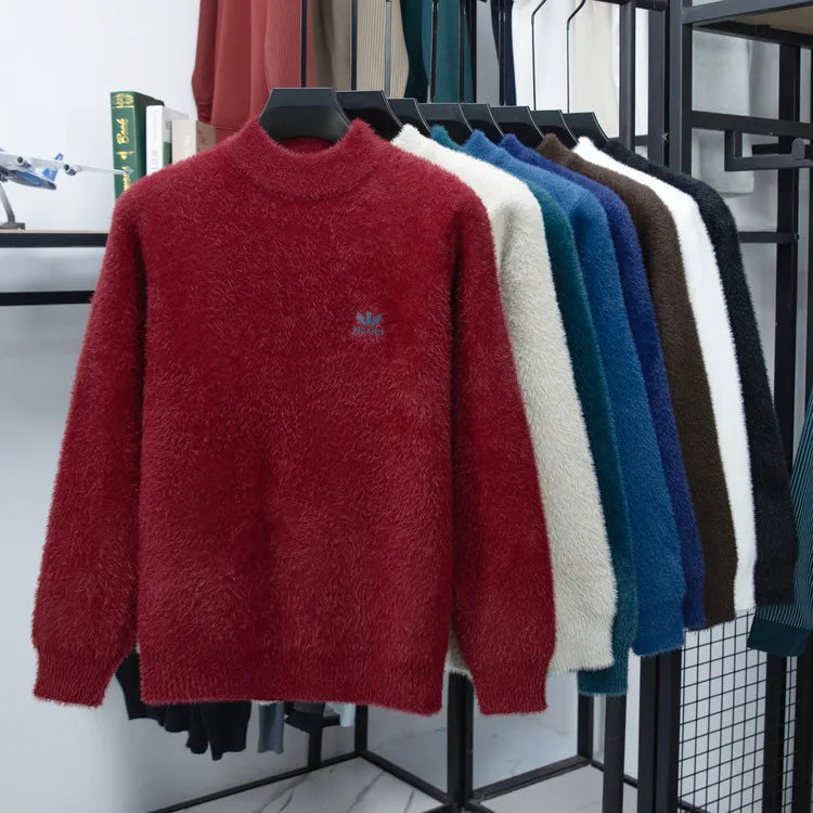 Buzo de Cuello Semi Alto para Hombre – Tejido Cálido de Invierno