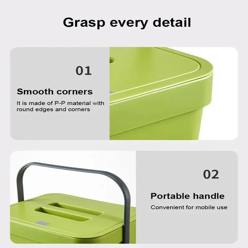 Cubo de basura colgante con tapa silenciosa de 3L a 12L para cocina y baño