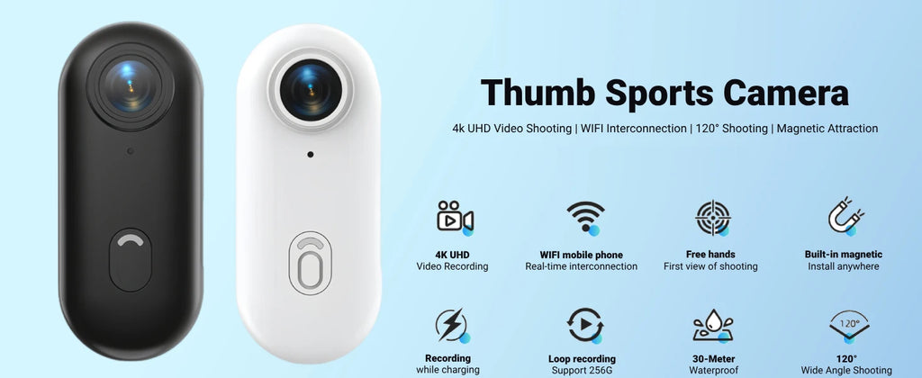 Cámara Multifunción 4K WiFi Impermeable para Deportes