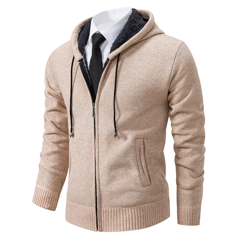Buzo Cárdigan con Cremallera para Hombre – Cuello Alto y Forro Polar