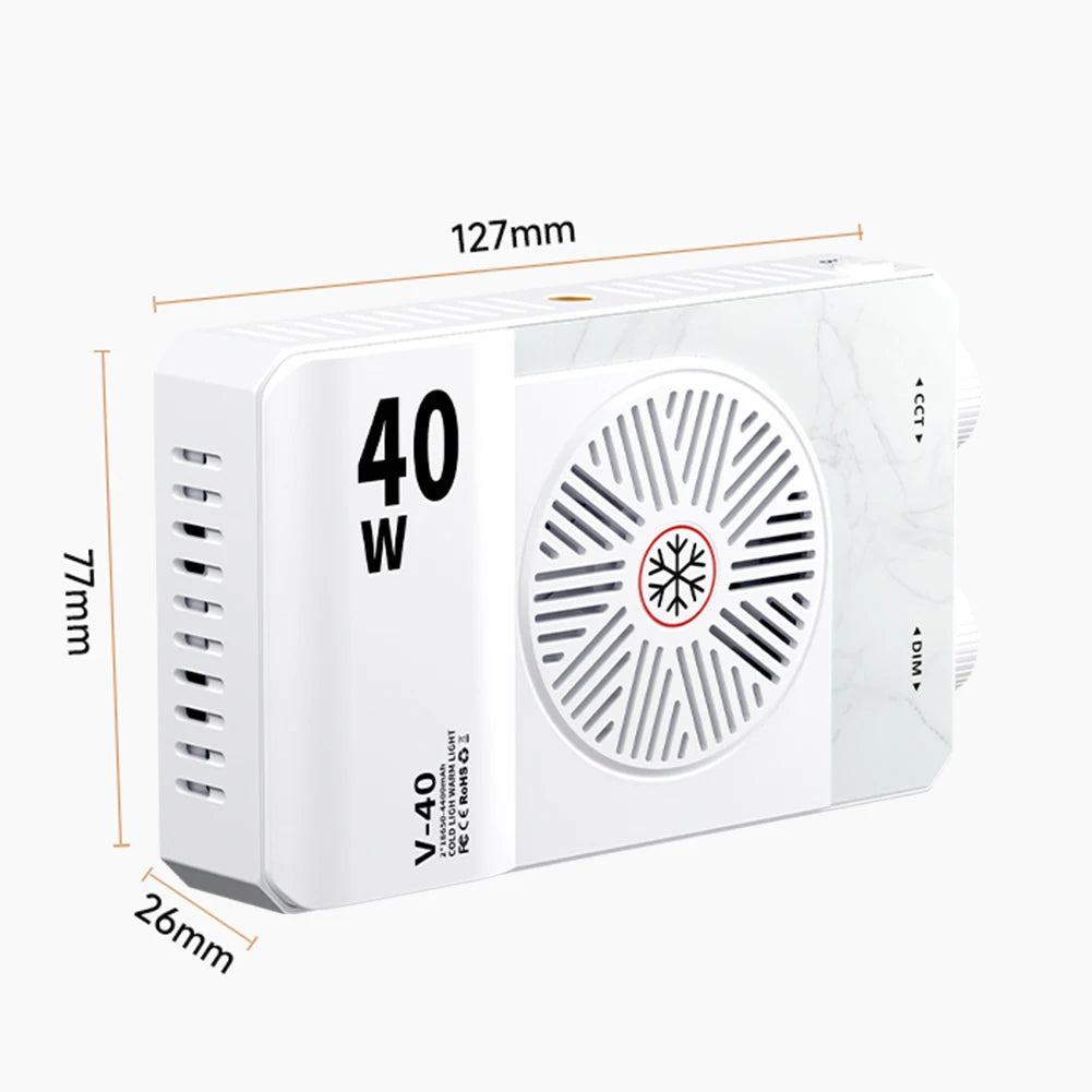 Luz LED para cámara de 40W, luz de relleno portátil de 2800K-9000K, lámpara de vídeo con mango, Panel de luz portátil para fotografía