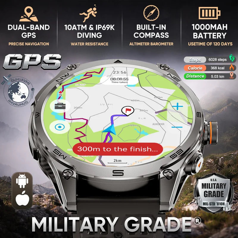 Reloj Inteligente GPS Militar 170+ Deportes
