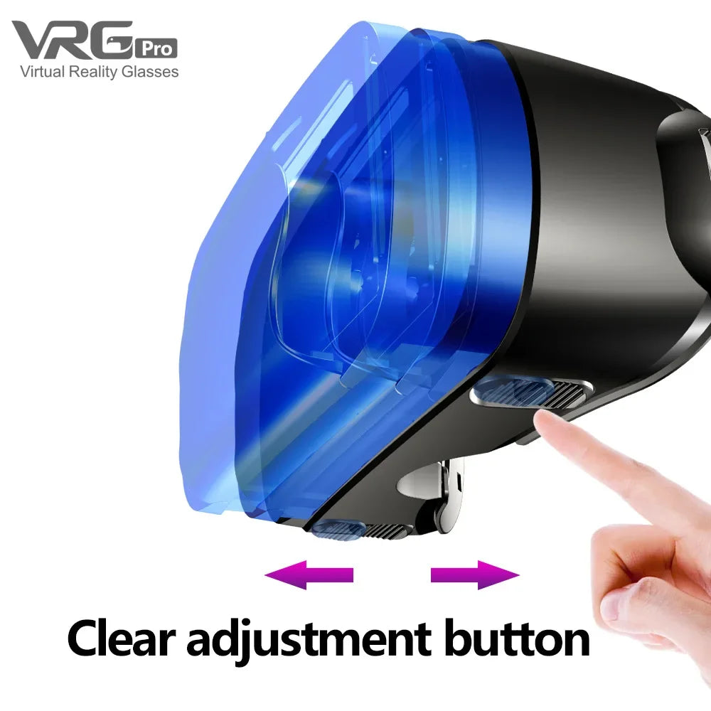 VRG Pro gafas de realidad Virtual VR dispositivos de auriculares Viar gafas de casco 3D lentes inteligentes para teléfono inteligente juego de teléfono móvil