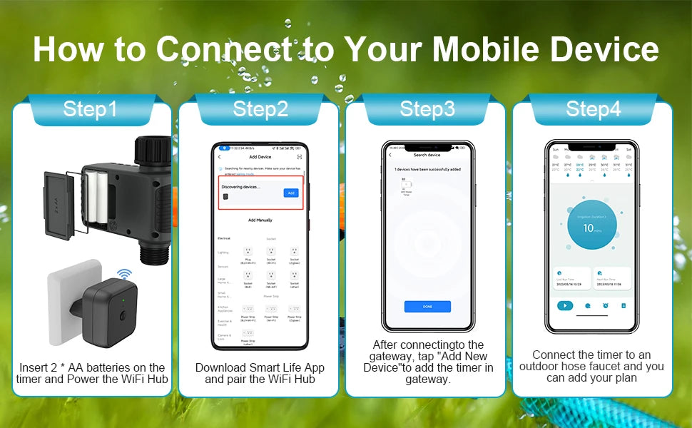 Insoma Wifi temporizador automático de aspersión temporizador remoto de agua de jardín sistema de riego inteligente unidad de Control de manguera compatible con Alexa
