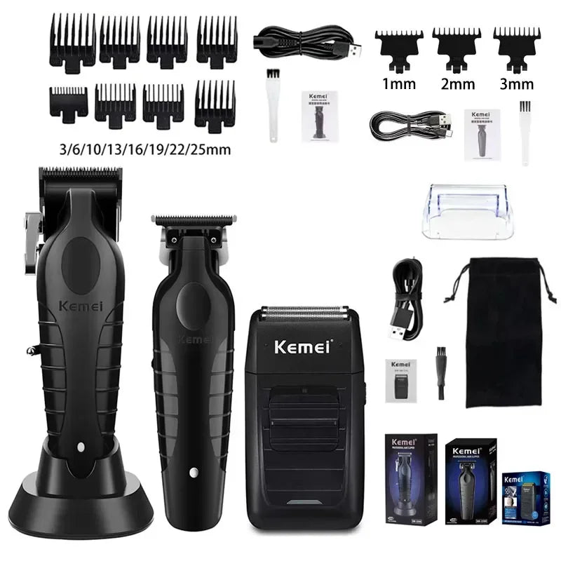 Kit de Cortadora de Pelo Profesional, Modelos KM-2299, KM-2296, KM-1102