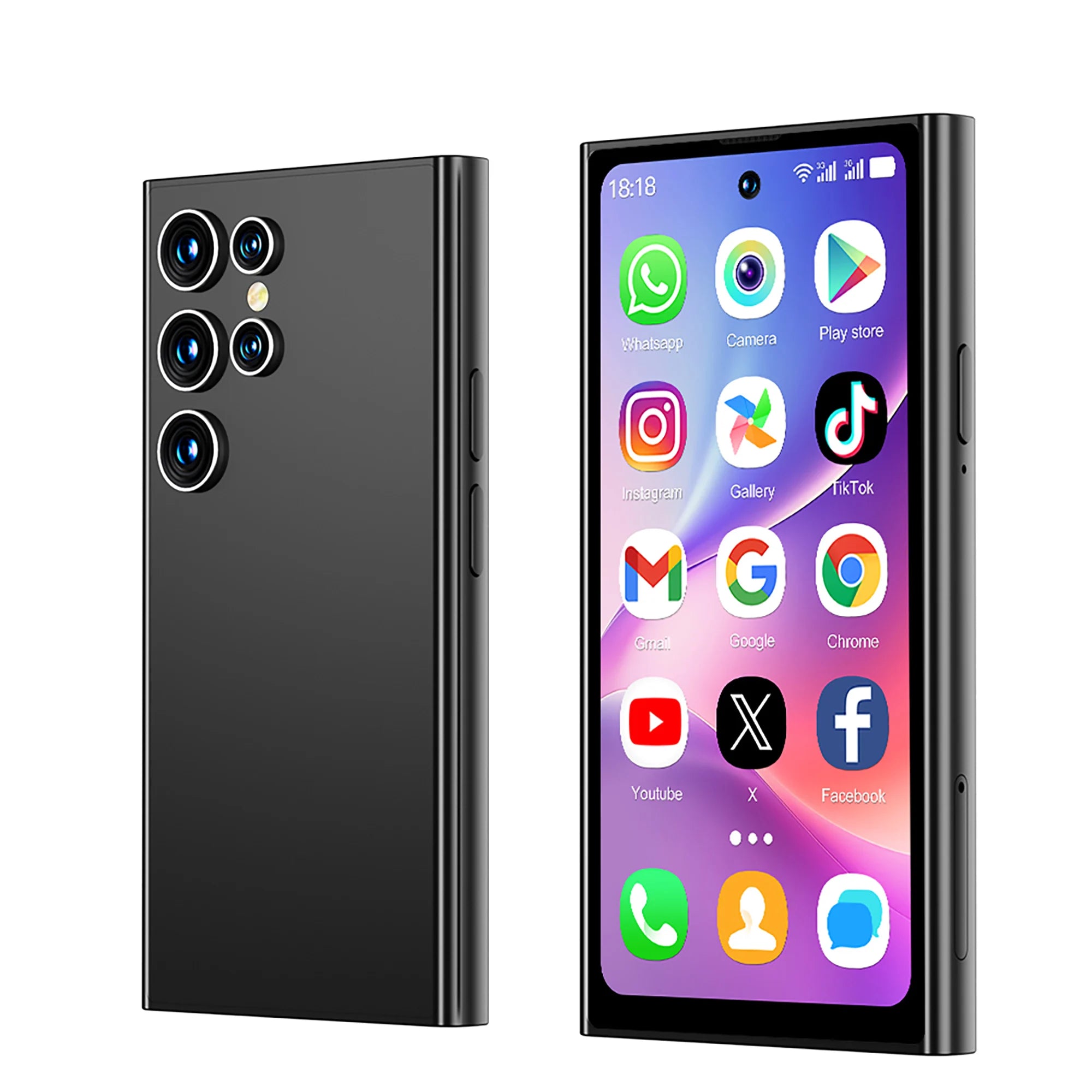 SERVO S27 MINI Android Palm Smartphone 3G WCDMA RAM 2GB ROM 16GB Google Play Desbloqueo facial Dual SIM Pantalla de 4,0 "Mini teléfonos inteligentes