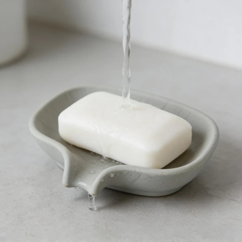 Jabonera Rectangular Minimalista con Orificios de Drenaje, Soporte Moderno para Baño, Jabonera de Plástico Duradera para Lavabo y Ducha