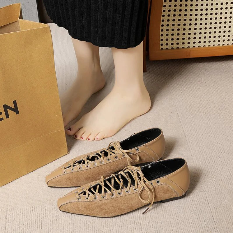 Zapatillas Deportivas para Mujer, Ligeras, Transpirables, con Cordones, Punta en Pico, Estilo Retro Casual para Uso Diario y Estilo Urbano