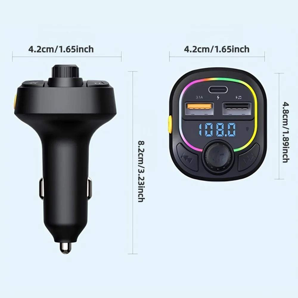 Transmisor FM Bluetooth para Auto Manos Libres con Cargador USB