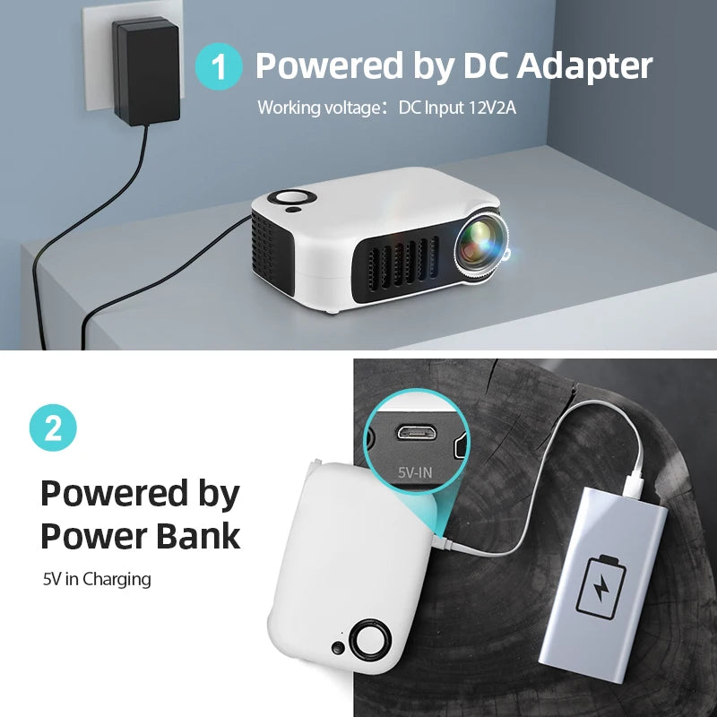 Mini proyector AUN A2000 LED, compatible con 1080P Full HD y 4K
