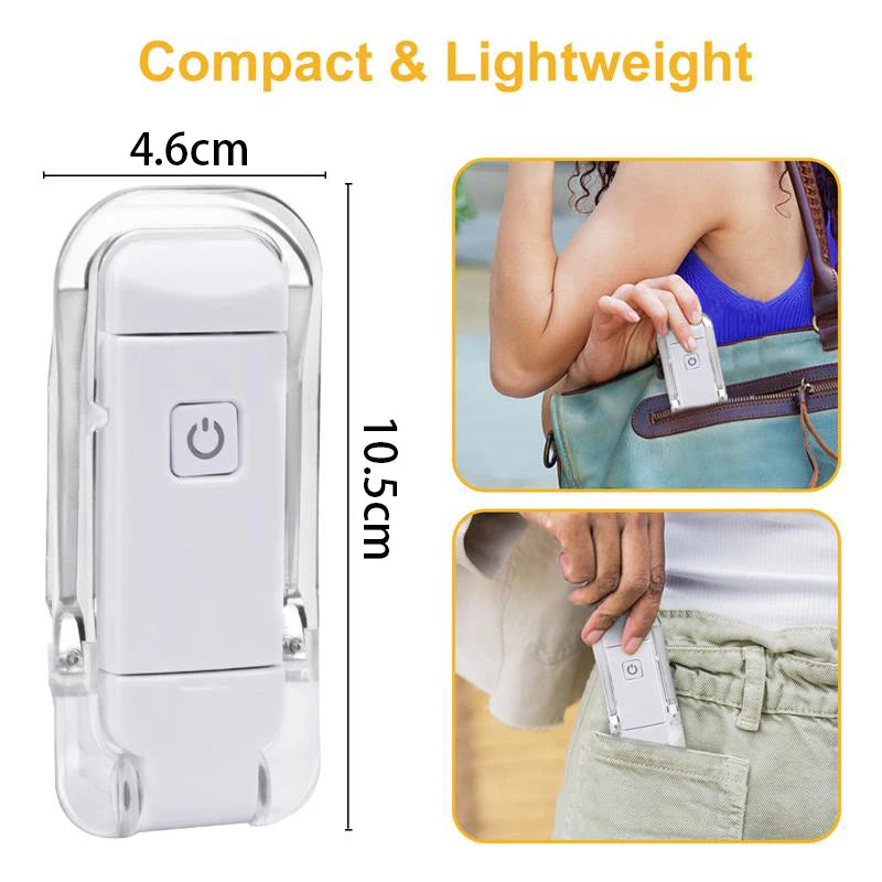 Mini Luz de Lectura LED con Clip, Brillo Ajustable