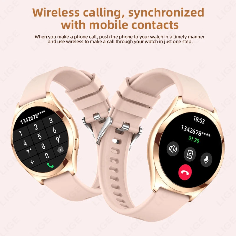 Smartwatch LIGE para mujer con Bluetooth, monitor de salud y esfera personalizable