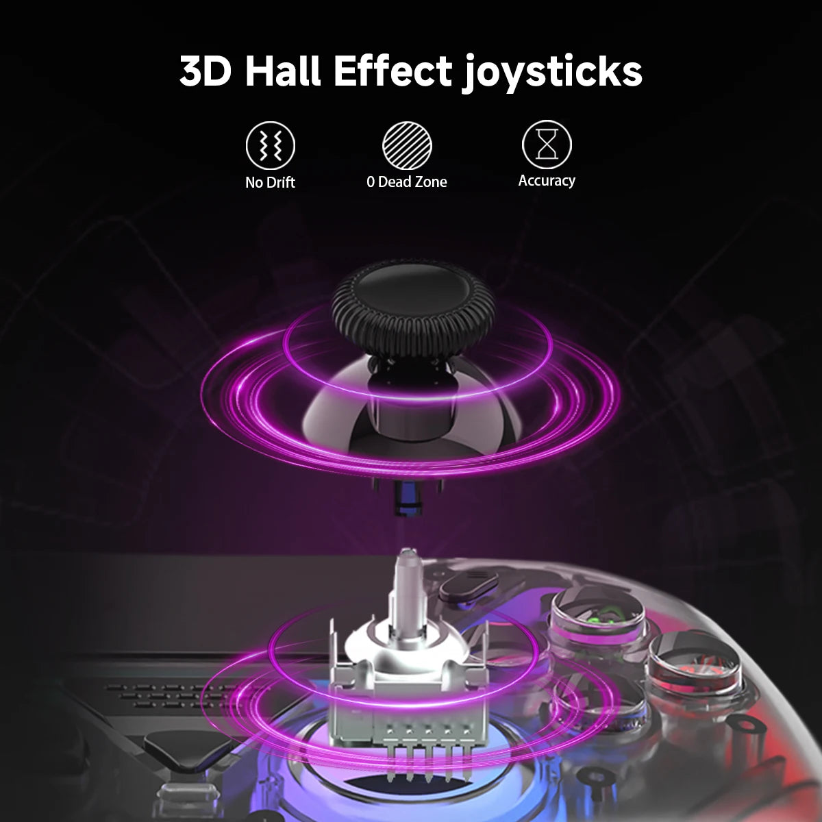 Controlador inalámbrico transparente HG-04D para PS5/PC/iOS/Android/Steam con BT 5,3, botón Macro, panel táctil, disparadores de llamada y Joystick