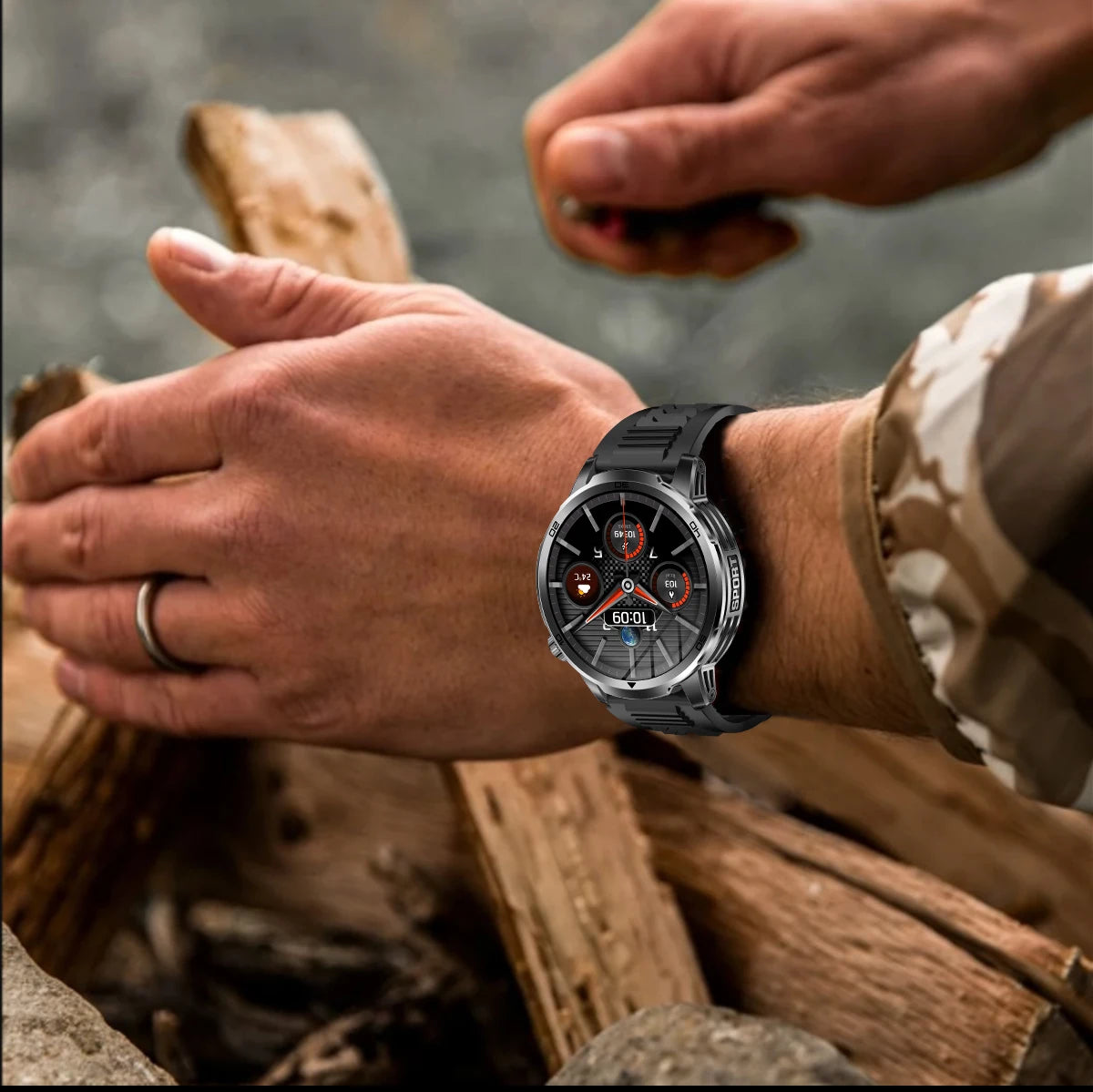2026 militar t-rex 3 reloj inteligente reloj de Fitness hombres 466*466 pantalla AMOLED 1000mAh batería linterna llamada impermeable Smartwatchs