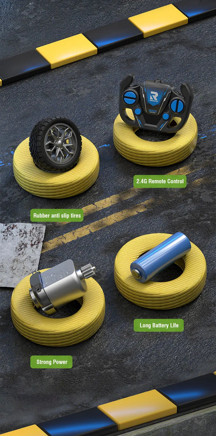 Auto RC de Deriva de Alta Velocidad con Control Remoto para Niños