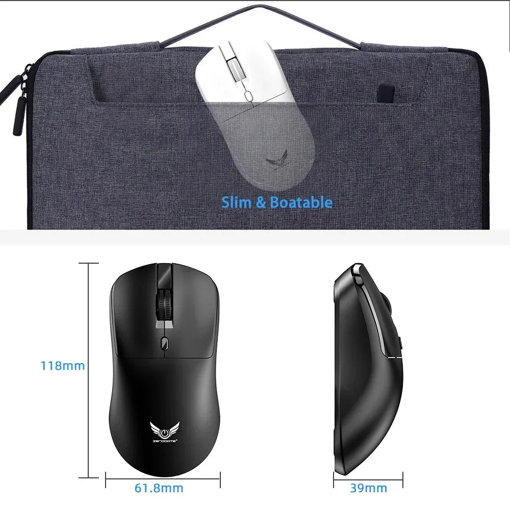 Ratón inalámbrico de 2,4G para videojuegos, ergonómico, 800-1200-1600 DPI, recargable, para oficina, PC, portátil, Macbook Pro