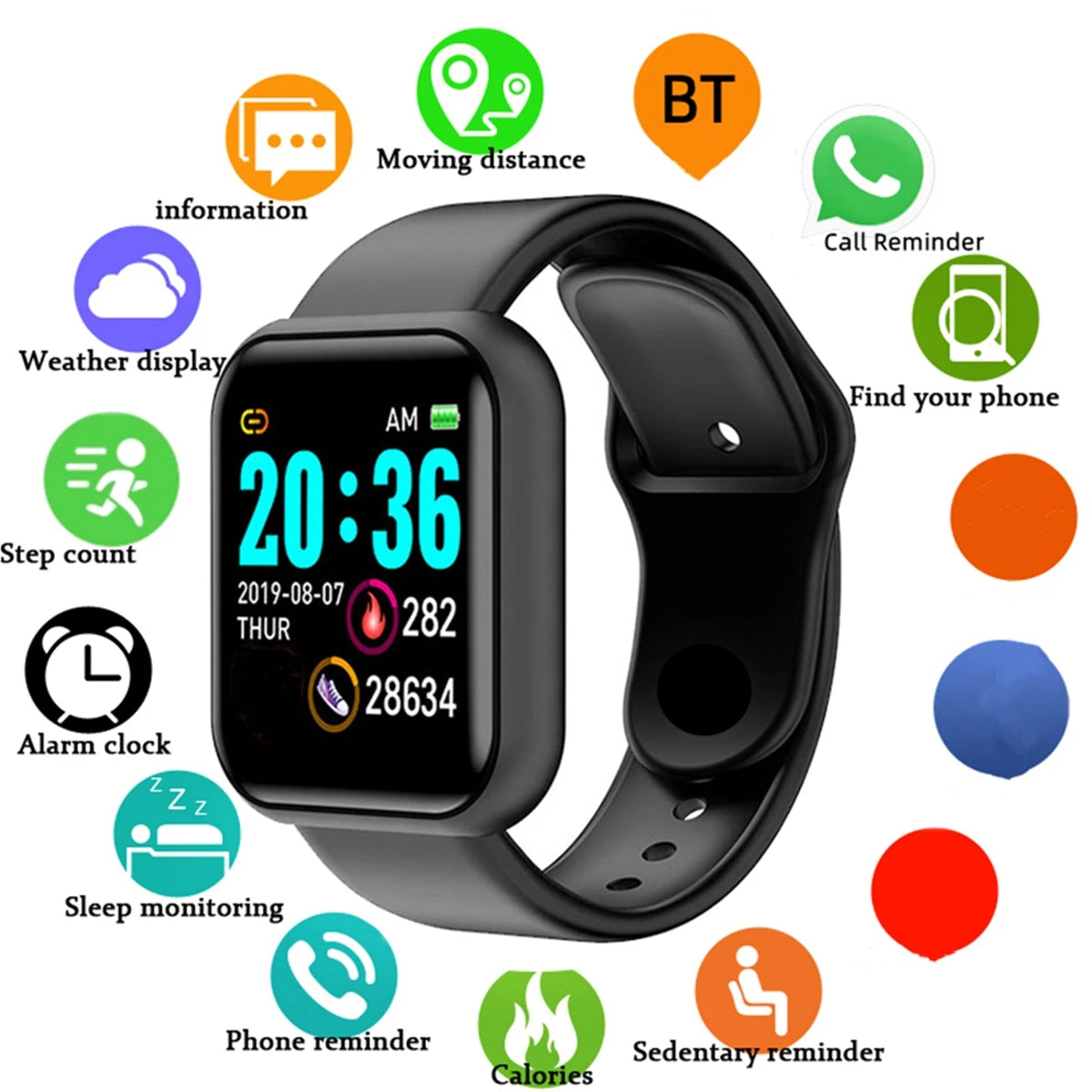 Pulsera Deportiva D13 y 116Plus con Seguimiento de Salud y Notificaciones
