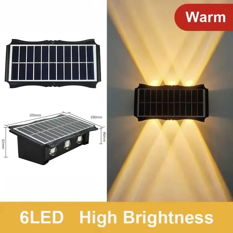 Lámpara Solar LED de Pared Exterior para Jardín y Patio