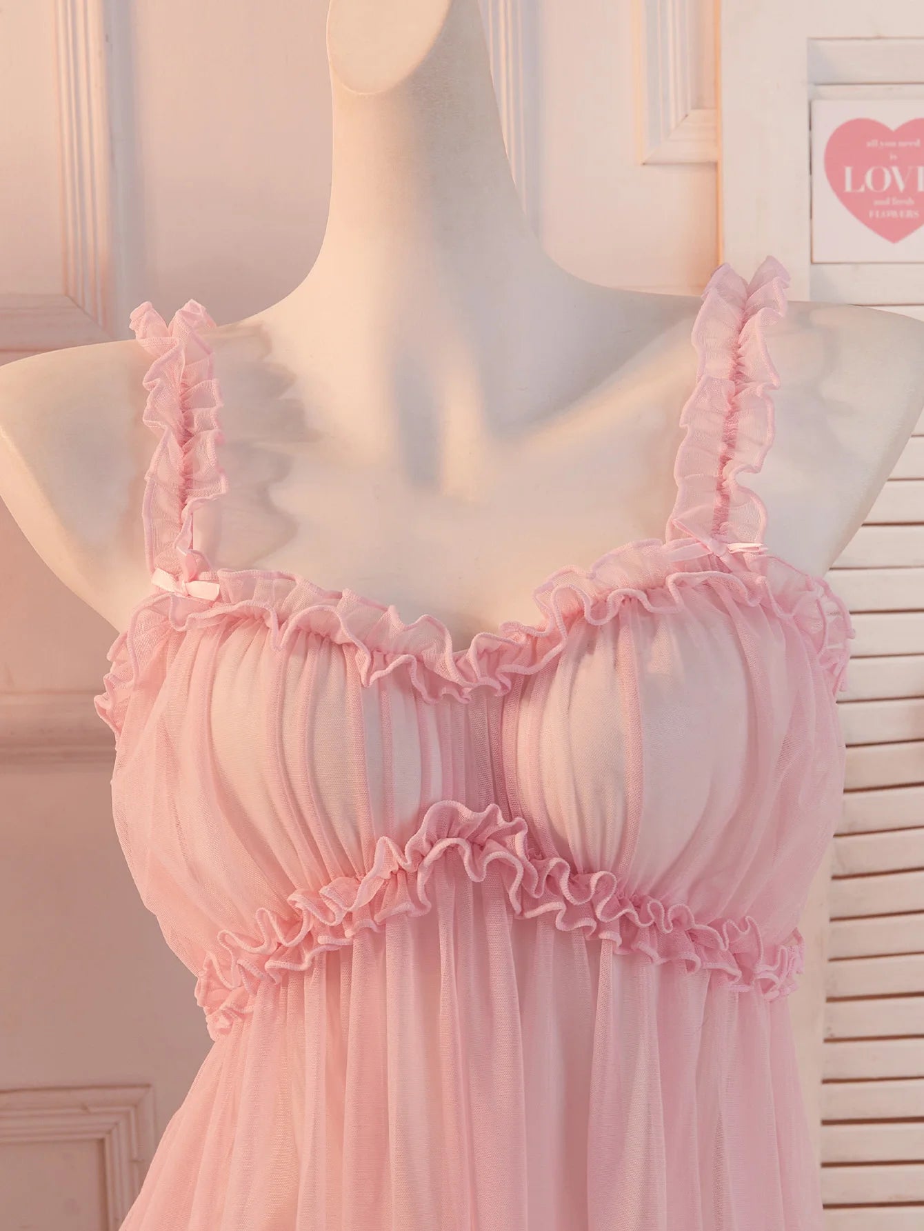 Vestido Babydoll Sexy para Mujer, Lencería Transparente con Tirantes