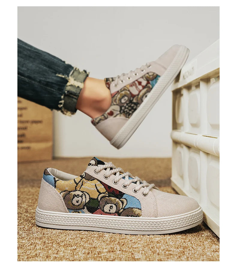 Zapatos informales de tela para hombre, zapatos para caminar al aire libre, ligeros y transpirables, para primavera y verano, zapatos planos cómodos y a la moda para jóvenes