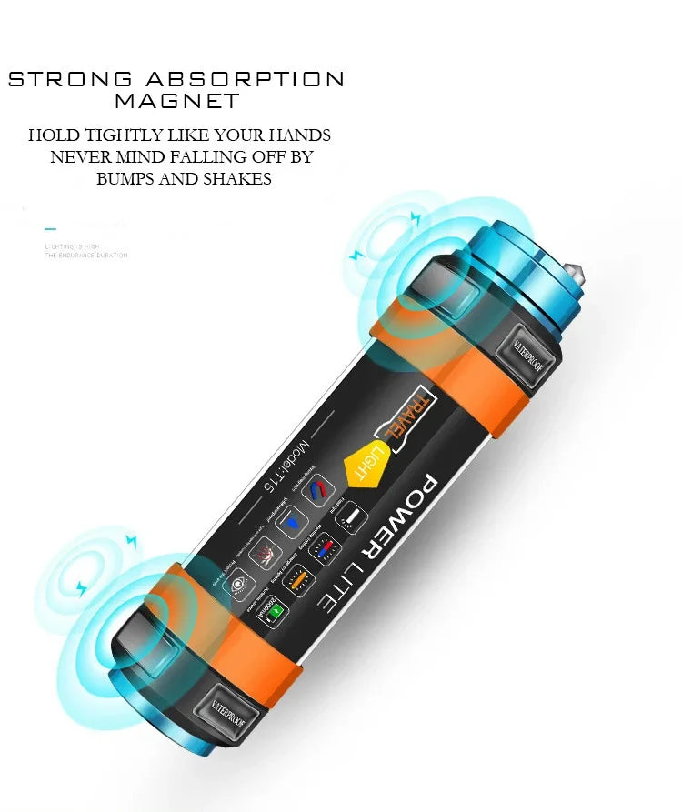 Luz LED Portátil Recargable para Acampar con Imán