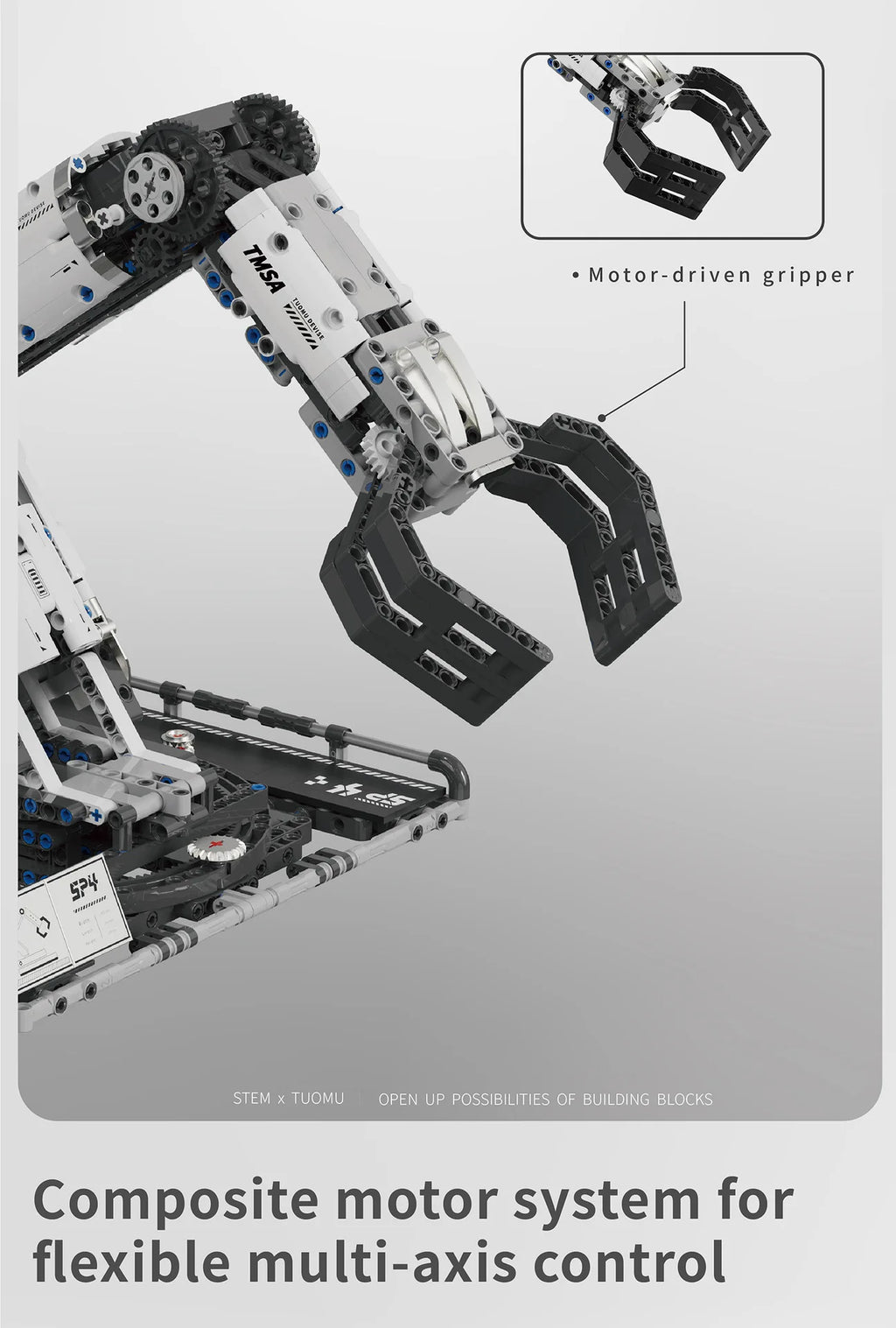 Bloques de construcción programables con brazo mecánico multieje, robot 5 en 1, juguetes de Control remoto, vástago interactivo, regalo de aprendizaje para niños