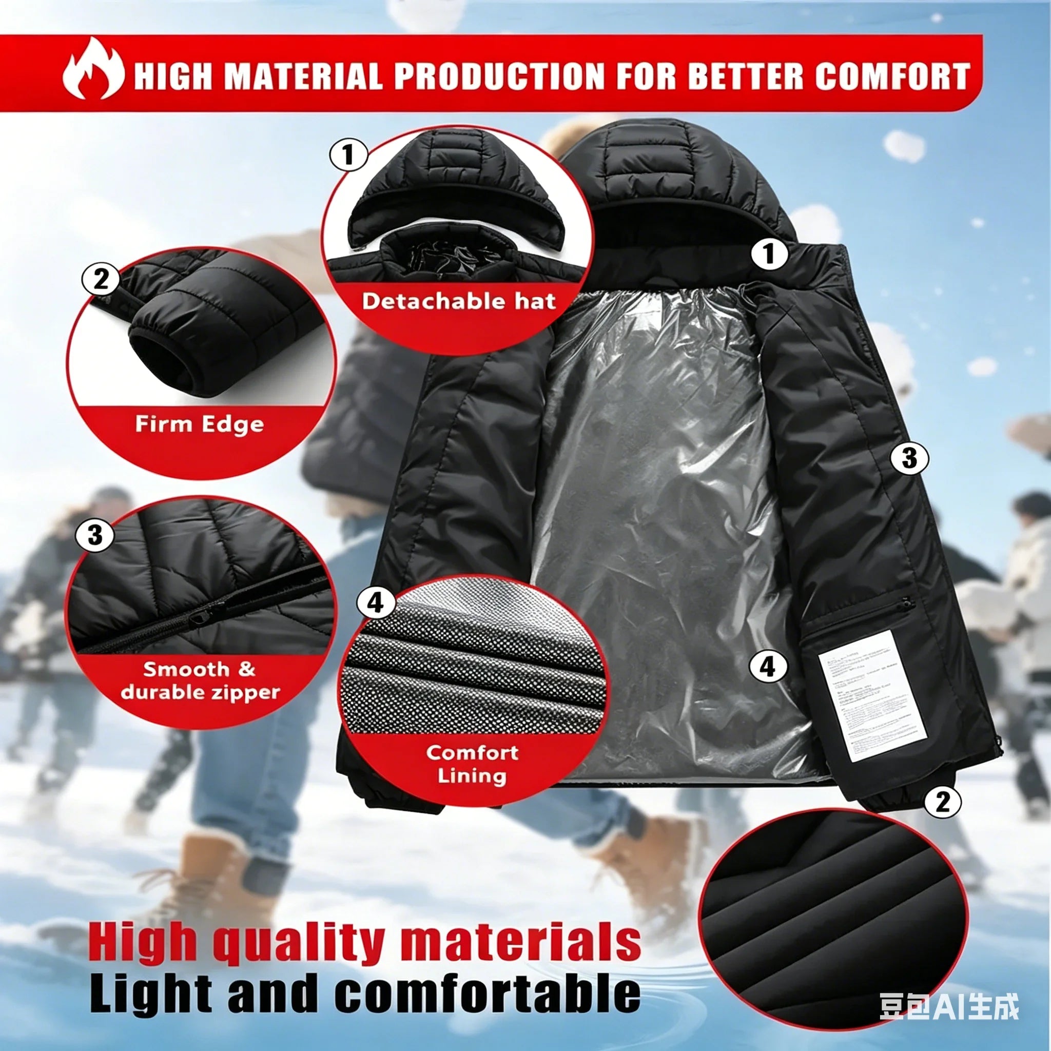 Chaqueta Calefaccionada 29 Zonas USB, 3 Niveles de Calor, Outdoor