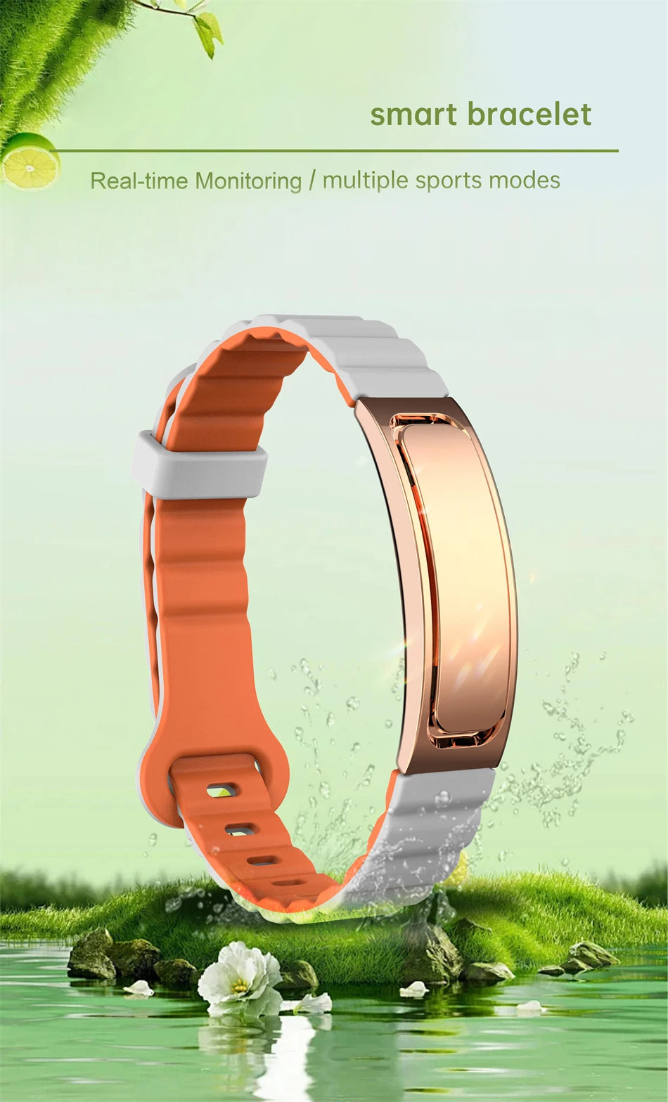 Pulsera inteligente con monitor cardíaco y seguimiento de sueño