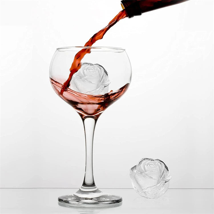 LMETJMA Bandeja para cubitos de hielo Bandejas para cubitos de hielo de rosas de fácil liberación con embudo Máquina para hacer bolas de hielo de rosas de silicona para cócteles Whisky JT51