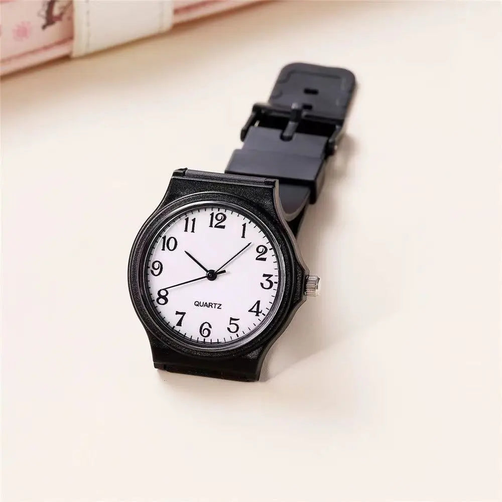 Reloj de examen YIKAZE, correa de silicona, reloj sencillo para mujer, reloj de pulsera de cuarzo para estudiantes, Esfera pequeña redonda resistente al agua para mujer