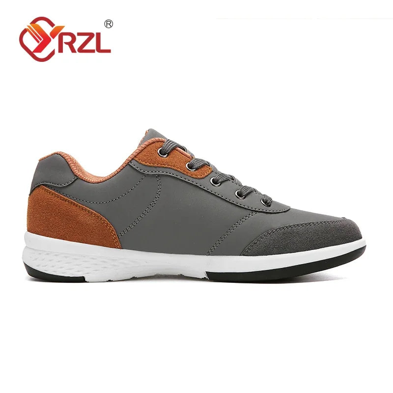 Zapatos YRZL para hombre, zapatillas impermeables para caminar para primavera y otoño, zapatos deportivos de cuero para hombre, zapatillas cómodas antideslizantes para hombre