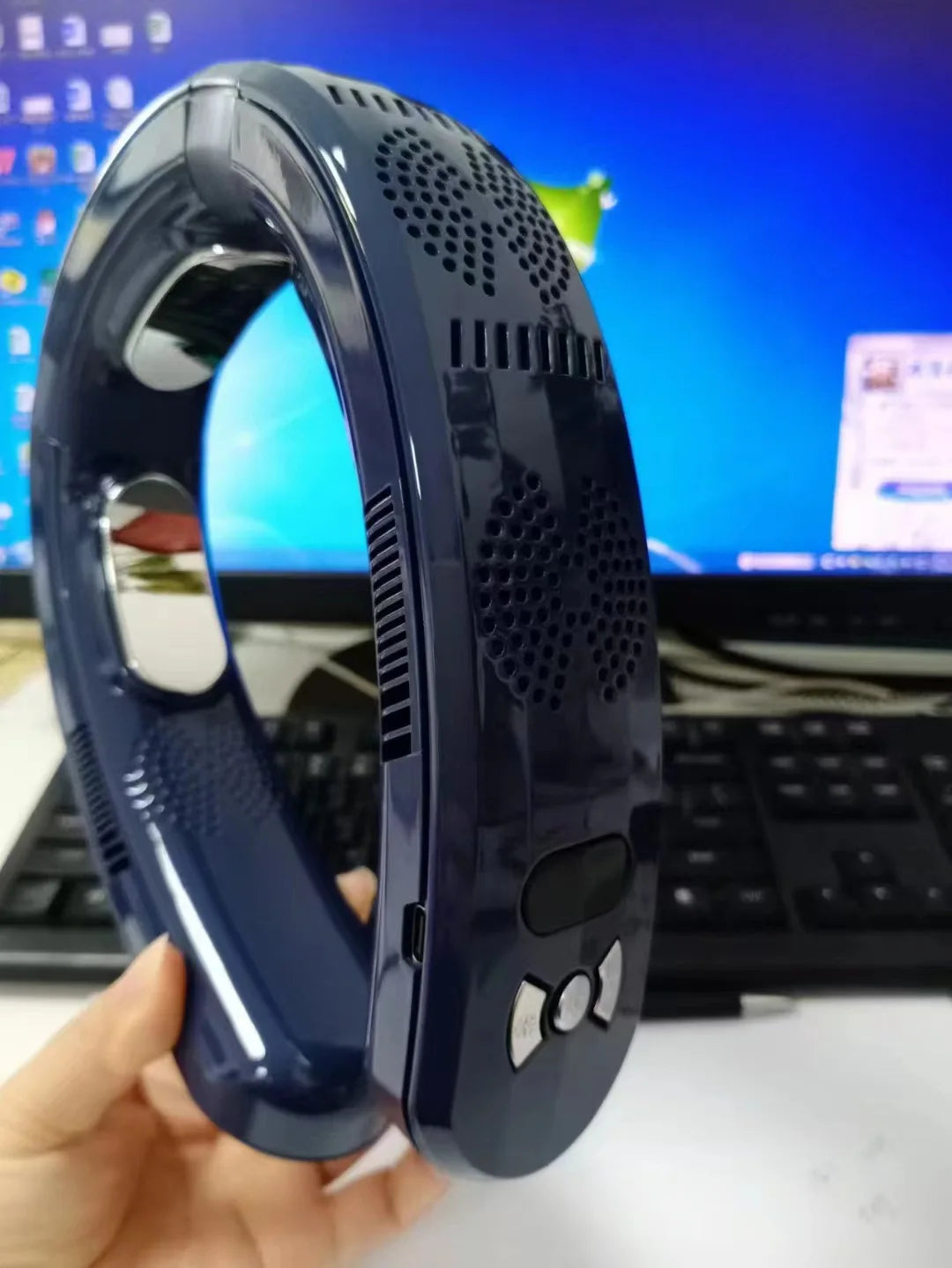 Ventilador portátil para cuello, miniaire acondicionado sin aspas, recargable por USB, 6000mAh