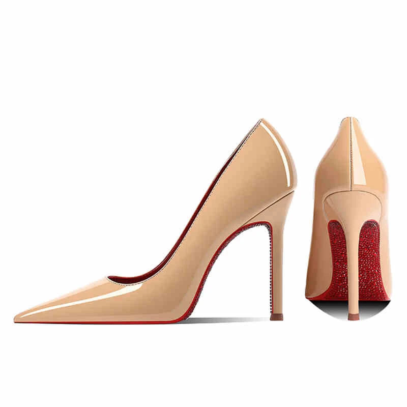Stilettos de Mujer Punta Fina con Brillantes - Tacones Altos Elegantes