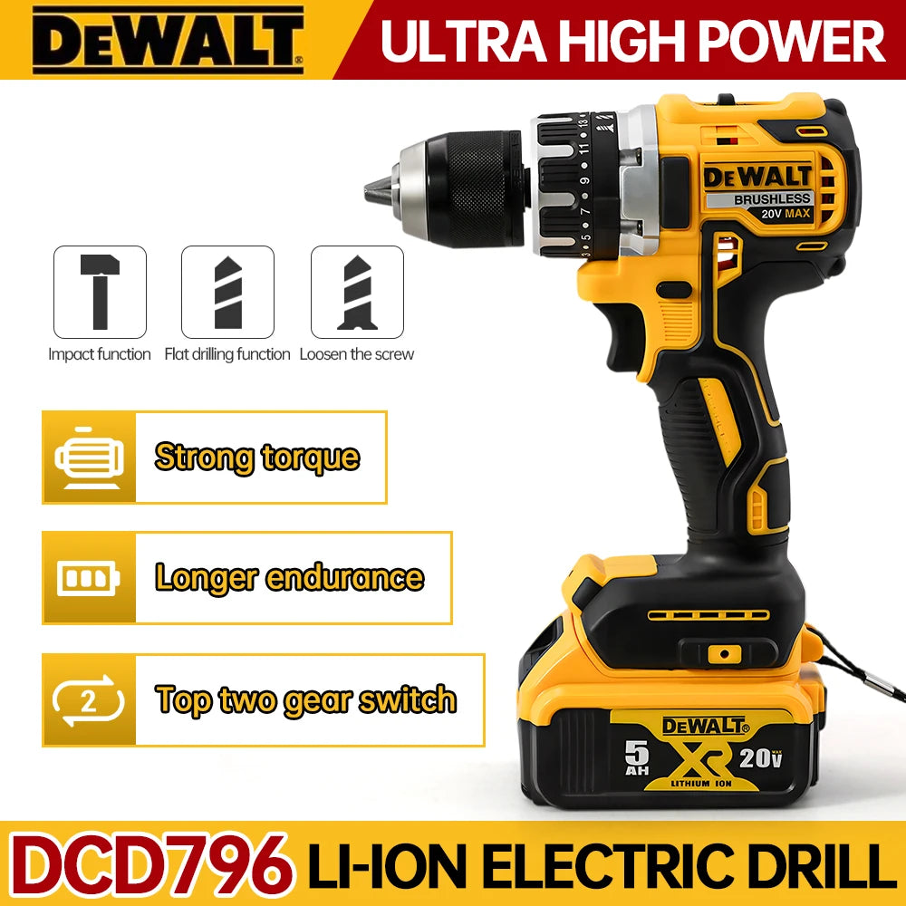 Taladro de Impacto Inalámbrico Dewalt DCD796 20V