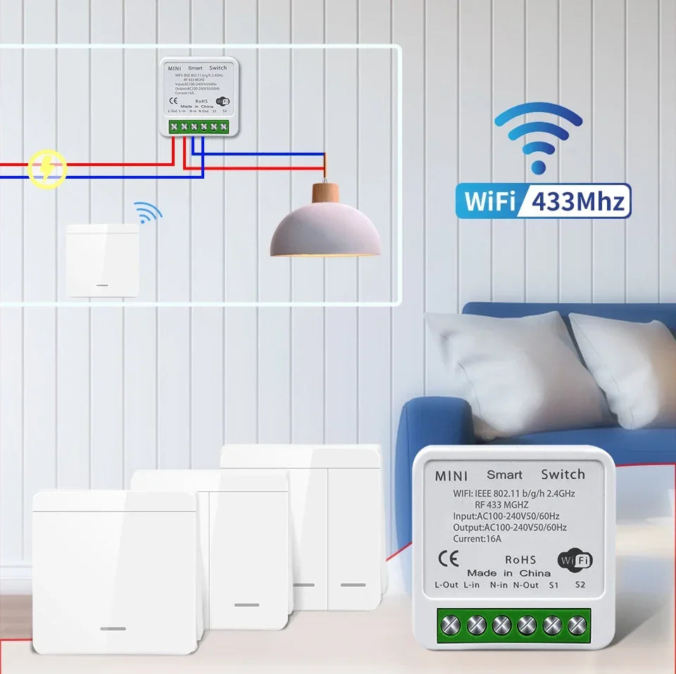 Interruptor WiFi Inteligente Tuya para Iluminación LED