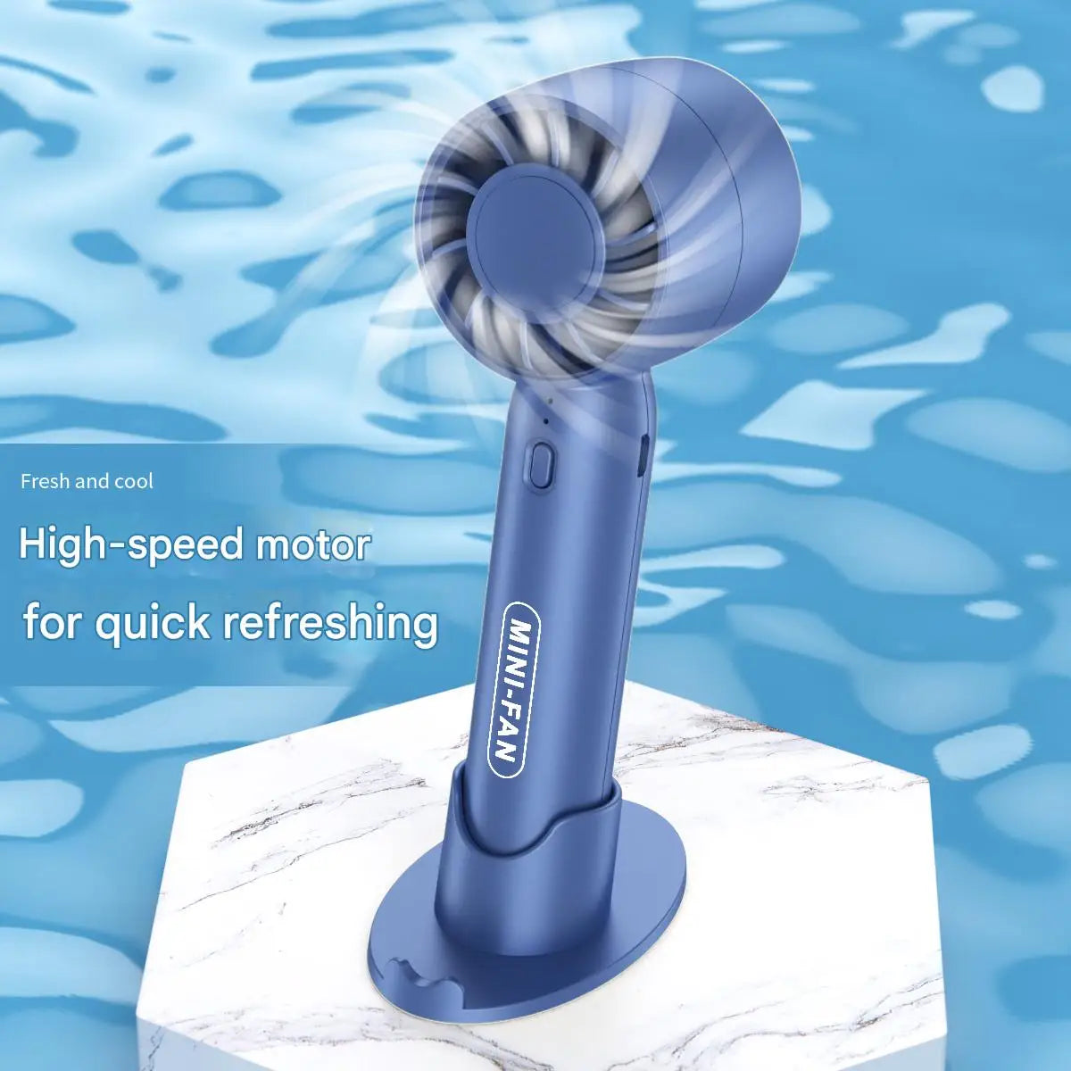 Turbo ventilador pequeño de mano con carga USB, mini soporte de escritorio ligero portátil para exteriores con batería de larga duración