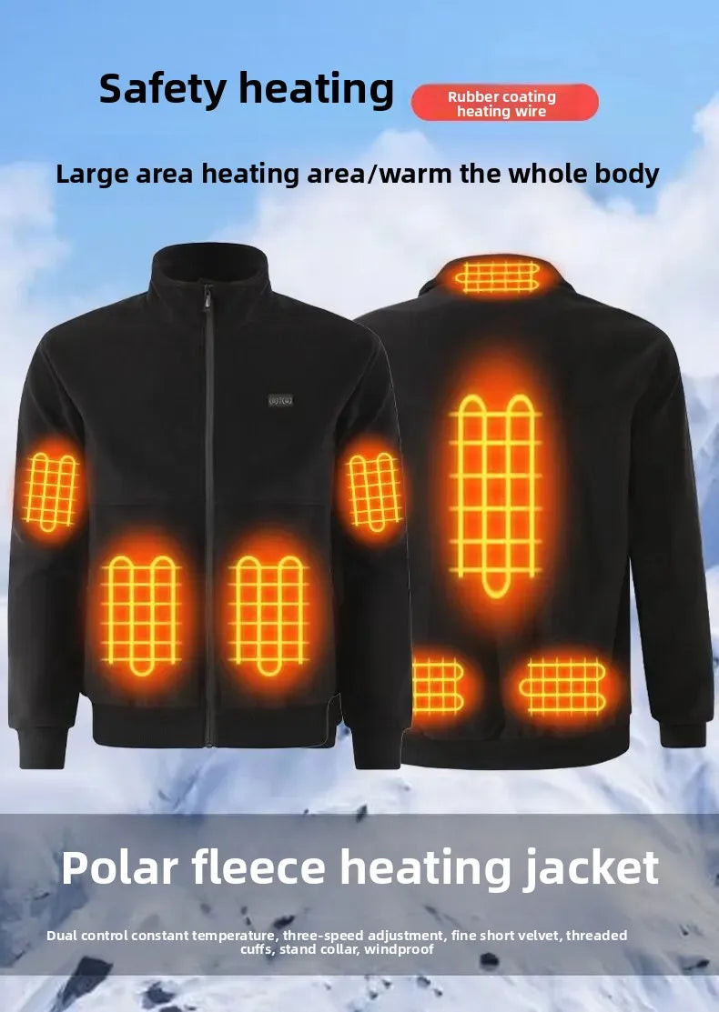 Chaqueta Polar con Calefacción Eléctrica Inteligente 8 Zonas para Hombre