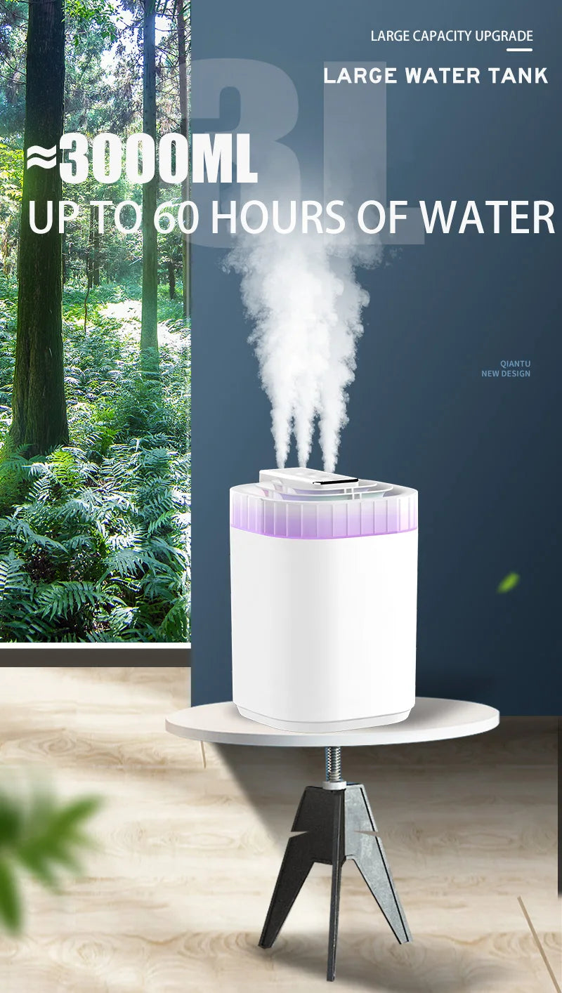Humidificador Ultrasónico 3L con Luz Nocturna USB