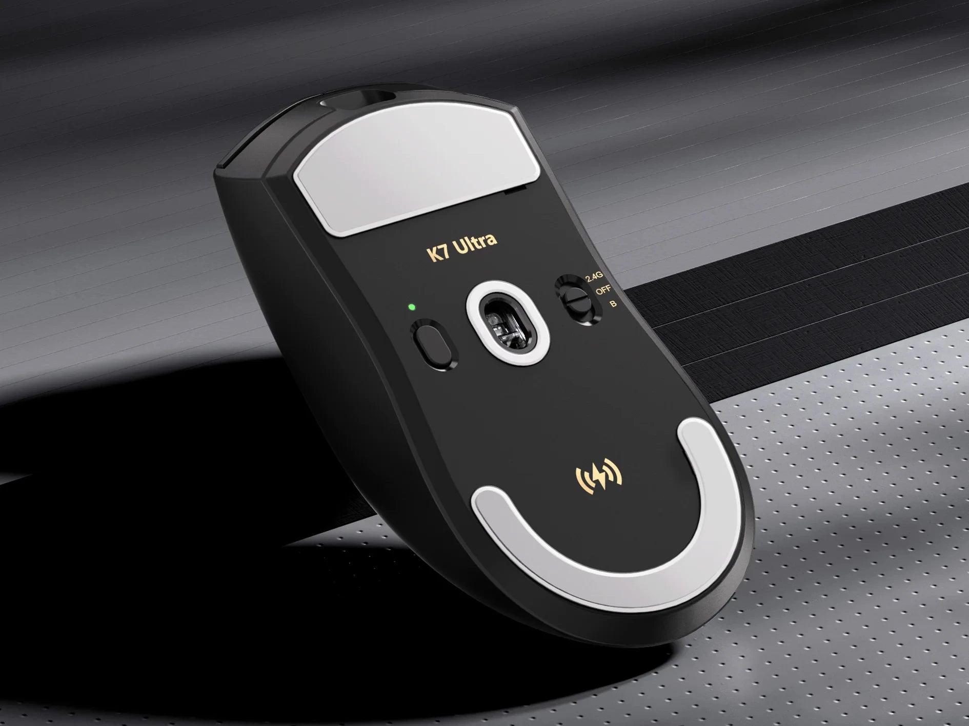 MCHOSE K7-ratón Ultra inalámbrico para juegos PAW3950, doble tasa de orollamiento de 8K, base de carga inalámbrica magnética ligera, para deportes y oficina