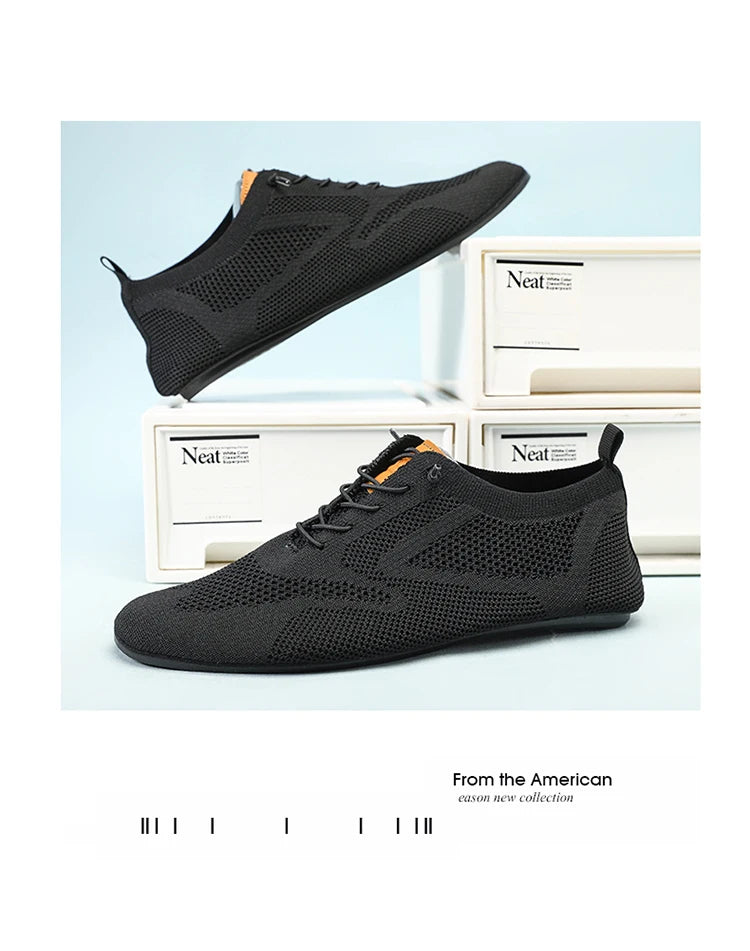 Zapatos informales ligeros sin cuero para hombre, mocasines de malla a la moda para parejas, zapatillas transpirables con cordones para hombre, zapatos planos suaves para Yoga