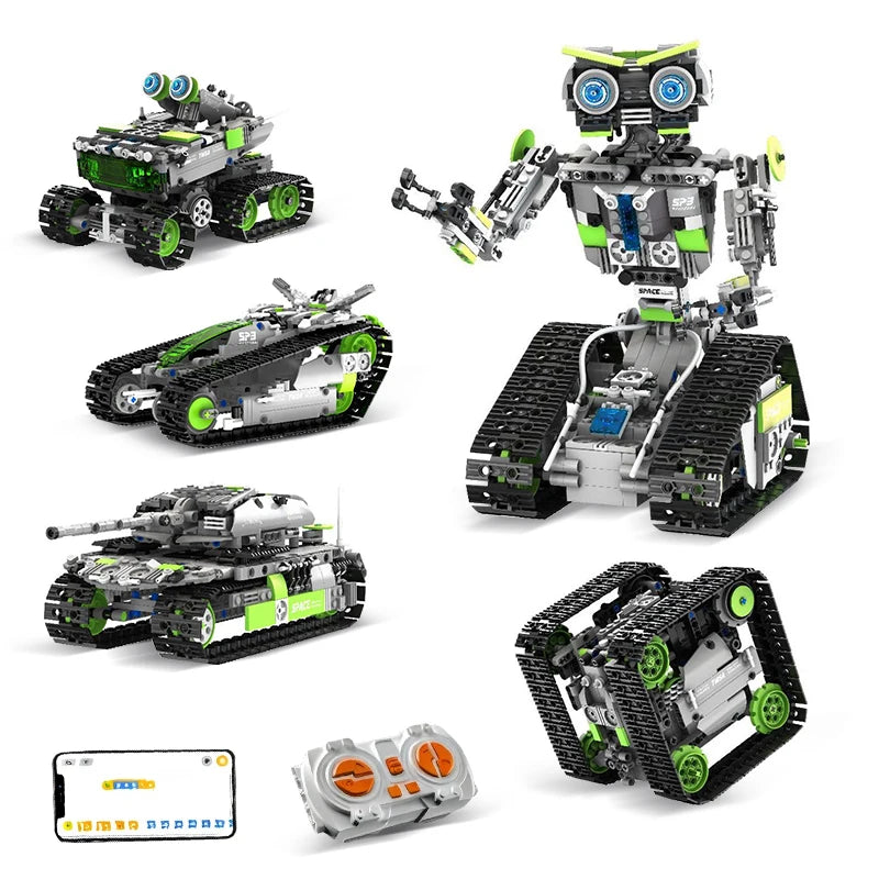 Bloques de construcción de robots con control remoto programable, juego de juguetes de ensamblaje electrónico de 757 piezas, decoración del hogar, regalos de cumpleaños y días festivos