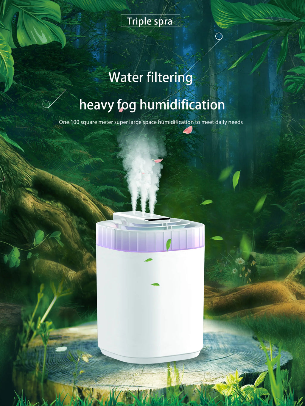 Humidificador Ultrasónico de 3L con Luz Nocturna