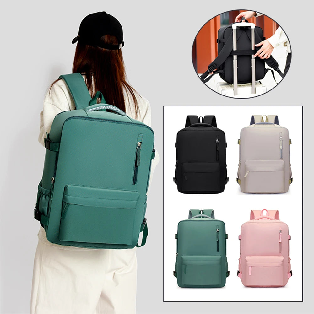 Mochila de Viaje Aprobada por Aerolíneas, Económica, de Color Sólido, para el Tiempo Libre, de Gran Capacidad, para Viajes Diarios, para Computadora
