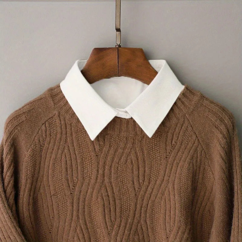 Cuello de Camisa Falso de Talla Única, Elegante y Desmontable con Botones para Estilo de Atuendo en Capas, Accesorio de Moda, Diseño sin Mangas